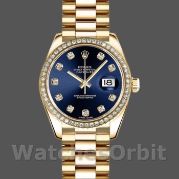Replica Dames Rolex Datejust 26mm-179138-Blauw Diamond Dial Blauw