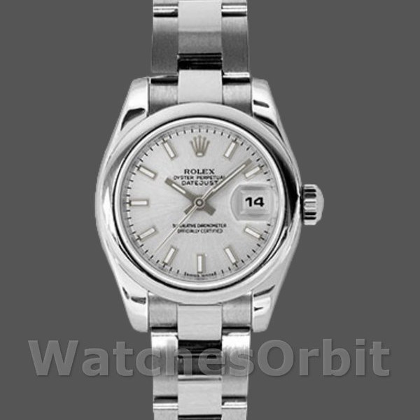 Replica Rolex Datejust 26mm Dames-179160-Zilver Index Dial-Domed Bezel Zilver