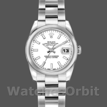 Replica Rolex Datejust 26mm voor dames-179160-Witte index wijzerplaat-Domed Bezel Wit