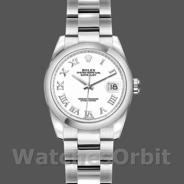 Replica Rolex Datejust 26mm Dames-179160-Witte Romeinse Wijzerplaat-Oyster Armband Wit