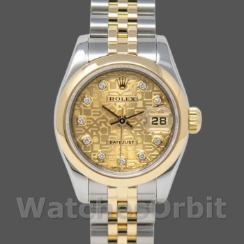 Replica Dames Rolex Datejust-179163, 26mm, Champagne Jubileum Diamond Dial, Domed Bezel, Lady Champagne
