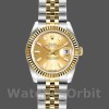 Replica Dames Rolex Datejust-179173, 26mm, Champagne Index Dial, Fluted Bezel, Lady Champagne