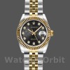 Replica Dames Rolex Datejust-179173, 26mm, Jubilee Black Diamond Dial, Fluted Bezel, Lady Black