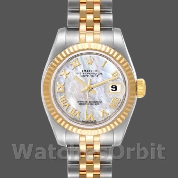 Replica Dames Rolex Datejust-179173, 26mm, Parelmoer witte wijzerplaat, Lady MOP