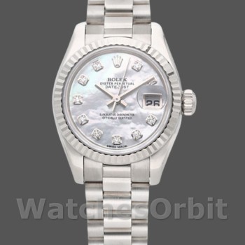 Replica Dames Rolex Datejust-179179, 26mm, Parelmoer Diamond Dial, Fluted Bezel, Lady MOP