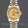 Replica Dames Rolex Datejust-179383, 26mm, Kristal Goud Stof Champagne Wijzerplaat, Lady Champagne