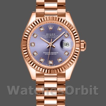 Replica Dames Rolex Datejust-279175, 28mm, Aubergine Diamonds Dial, Fluted Bezel, Lady Aubergine