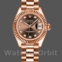 Replica Dames Rolex Datejust-279175, 28mm, Chocolade, Diamanten wijzerplaat, Fluted Bezel, Lady Chocolate