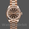 Replica Dames Rolex Datejust-279175, 28mm, Chocolade Index wijzerplaat, Fluted Bezel, Lady Chocolate