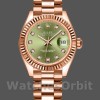 Replica Dames Rolex Datejust-279175, 28mm, Olijfgroen, Diamanten wijzerplaat, Geribbelde ring, Dame Olijfgroen