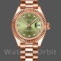 Replica Dames Rolex Datejust-279175, 28mm, Olijfgroen, Diamanten wijzerplaat, Geribbelde ring, Dame Olijfgroen