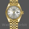 Replica Dames Rolex Datejust 279178-28mm, Geelgoud, Zilveren Diamanten Wijzerplaat, Lady Silver