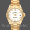 Replica Dames Rolex Datejust-279178, 28mm, Geelgoud, Romeinse wijzerplaat, geribbelde lunette, Lady White