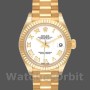 Replica Dames Rolex Datejust-279178, 28mm, Geelgoud, Romeinse wijzerplaat, geribbelde lunette, Lady White