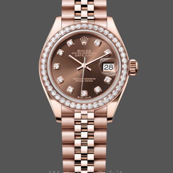 Replica Dames Rolex Datejust 28mm Chocolade Diamond Dial m279135rbr 0018 Dames Chocolade Dial