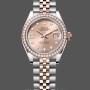 Replica Dames Rolex Datejust 28-m279381RBR, Oystersteel & Everose Gold, wijzerplaat in roségoud