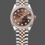Replica Dames Rolex Datejust 31-M278381RBR 0028, Roségoud, Chocolade Diamanten Wijzerplaat, Diamanten Bezel