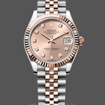 Replica Dames Rolex Datejust 31-M278271 0024, Rose Diamond Dial, Roségoud wijzerplaat