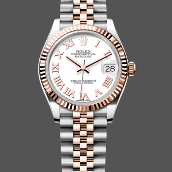 Replica Dames Rolex Datejust 31-278271 0002, Witte Romeinse Cijfer Wijzerplaat