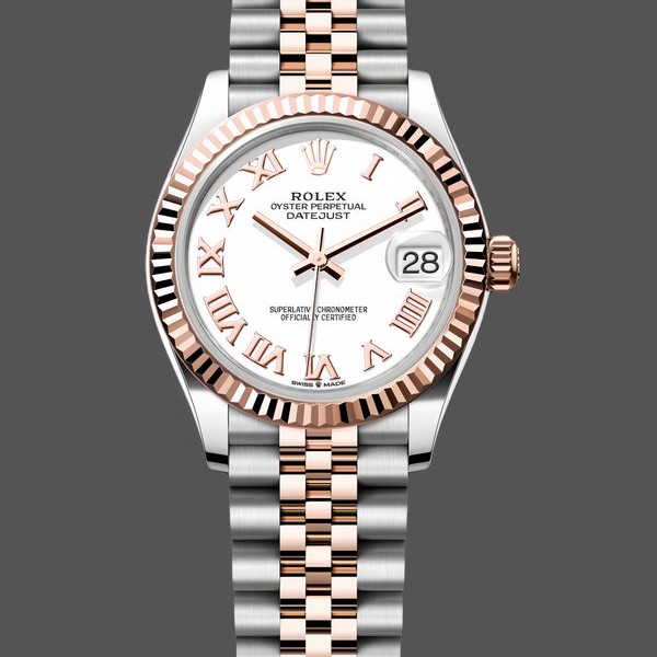 Replica Dames Rolex Datejust 31-278271 0002, Witte Romeinse Cijfer Wijzerplaat