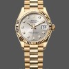Replica Rolex Datejust 31-M278278 voor dames, geelgoud, zilver met diamant wijzerplaat
