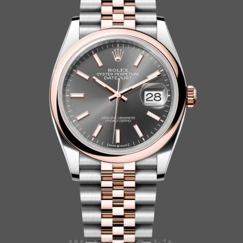 Replica Dames Rolex Datejust 36-m126201 0013, Evergoud, Grijze wijzerplaat, Jubileum, Grijze wijzerplaat
