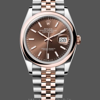 Replica Dames Rolex Datejust 36mm Everose Goud Chocolade Wijzerplaat - M126201 0043 Chocolade Wijzerplaat
