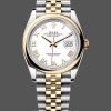 Replica Rolex Datejust 36-126203 0029 voor dames, tweekleurig, witte wijzerplaat, Romeinse cijfers
