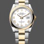 Replica Heren Rolex Oyster Perpetual 41-124300 0001, Gladde lunette, Oyster armband, Zilveren wijzerplaat, Zilver