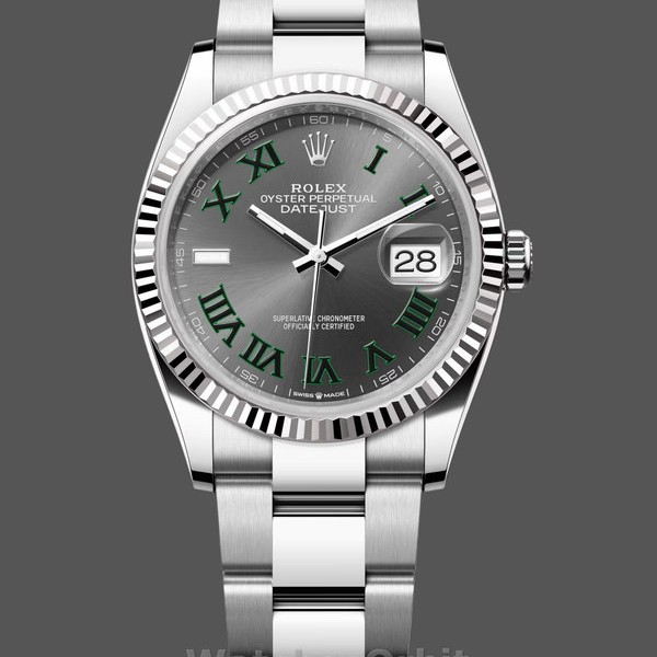Replica Unisex Rolex Datejust 36 Wimbledon Dial Midsize 126234 0046 Grijze wijzerplaat