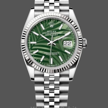 Replica Dames Rolex Datejust 36mm Green Palm Index Dial Jubilee - 126234 0047 Green Dial