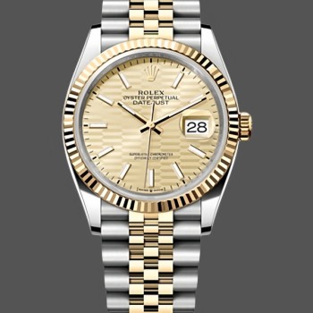 Replica Unisex's Rolex Explorer 36-M124273 0001, zwarte wijzerplaat, geel goud