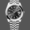Replica Heren Rolex Datejust 41-126333 0013, zwarte wijzerplaat, geribbelde lunette, zwart voor heren