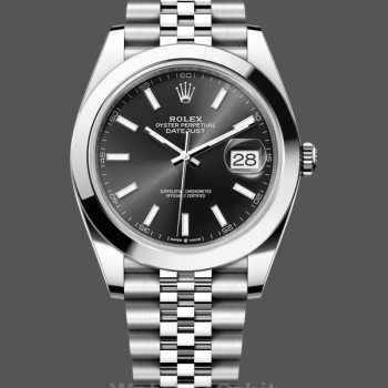 Replica Heren Rolex Datejust 41-126333 0013, zwarte wijzerplaat, geribbelde lunette, zwart voor heren