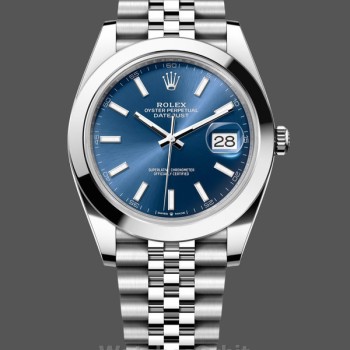 Replica Rolex Datejust 41-126300 0002, roestvrij staal, blauwe wijzerplaat, jubileum armband blauwe wijzerplaat