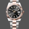 Replica Heren Rolex Datejust 41-126331, Evergoud, Zwarte wijzerplaat, Oysterband Zwarte wijzerplaat