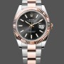 Replica Heren Rolex Datejust 41-126331, Evergoud, Zwarte wijzerplaat, Oysterband Zwarte wijzerplaat