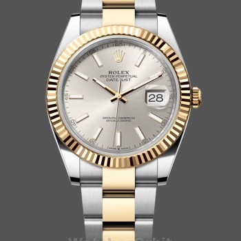 Replica Heren Rolex Datejust 41-126333, Gouden geribbeld motief, Champagne wijzerplaat Champagne wijzerplaat