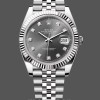 Replica Rolex Datejust 41-m126334 0006, Rhodium Diamond Dial, Fluted Bezel, Grijze wijzerplaat voor heren