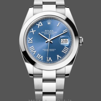 Replica Rolex Datejust 41-M126300 0017, Roestvrij staal, Romeinse wijzerplaat Azzuro Blue, herenblauwe wijzerplaat