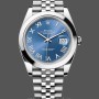 Replica Rolex Datejust 41-M126300 0018 voor heren, roestvrij staal, blauwe Romeinse wijzerplaat, jubileum armband