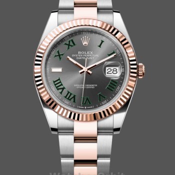 Replica Heren Rolex Datejust 41-m126331 0015, Staal & Everose Goud, Wimbledon Wijzerplaat, Oysterband Grijs