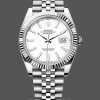 Replica Heren Rolex Datejust 41-M126334 0010, Staal & Witgoud, Witte Wijzerplaat, Jubileum Armband, Witte Wijzerplaat Heren