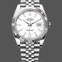 Replica Heren Rolex Datejust 41-M126334 0010, Staal & Witgoud, Witte Wijzerplaat, Jubileum Armband, Witte Wijzerplaat Heren
