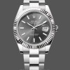 Replica Rolex Datejust 41-M126334, witgoud, geribbelde lunette, leisteen wijzerplaat, oester, grijze wijzerplaat voor heren