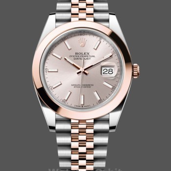 Replica Rolex Datejust 41mm Heren-126301 0010-Rose Gold-Sundust Index Dial Sundust