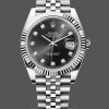 Replica Rolex Datejust 41-m126334, Rolesor, zwarte diamanten wijzerplaat, zwarte wijzerplaat voor heren