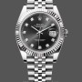 Replica Rolex Datejust 41-m126334, Rolesor, zwarte diamanten wijzerplaat, zwarte wijzerplaat voor heren