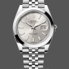 Replica Heren Rolex Datejust 41-m126300 0004, Oystersteel, Zilveren Stick Dial, Domed Bezel Zilveren Dial