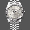 Replica Rolex Datejust 41-126334 0004, Roestvrij staal, Zilveren index wijzerplaat, Jubileum, Zilveren wijzerplaat voor heren
